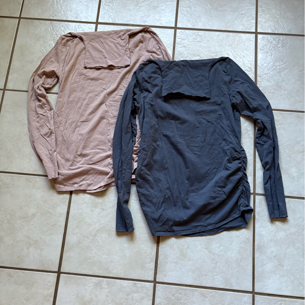 GAP Maternity Gray and Blush Turtlenecks